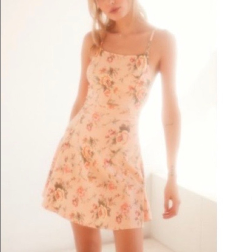 Urban outfitters- Floral skater dress in peach